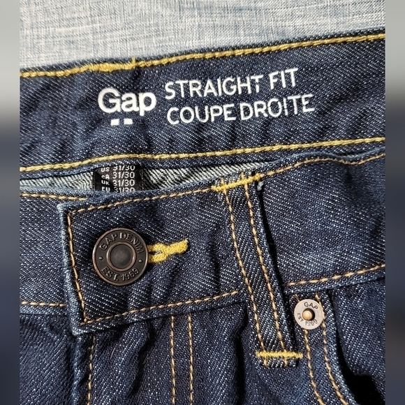 GAP Mens Old School Straights AKA Straight Fit Jeans Size 31x30 (act. inseam 29) - Picture 6 of 7